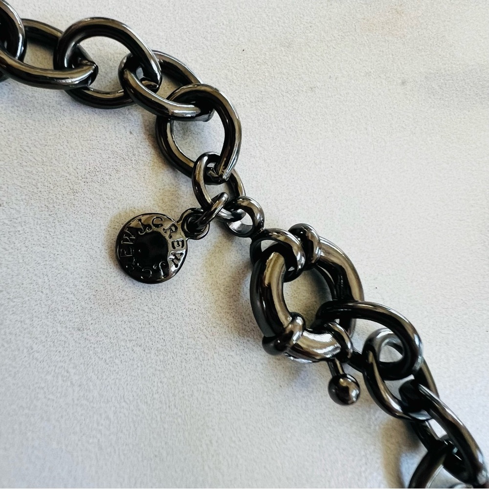 💚 NWOT💚 J.CREW Ruthenium Rhinestone Bob Necklace - Picture 3 of 4